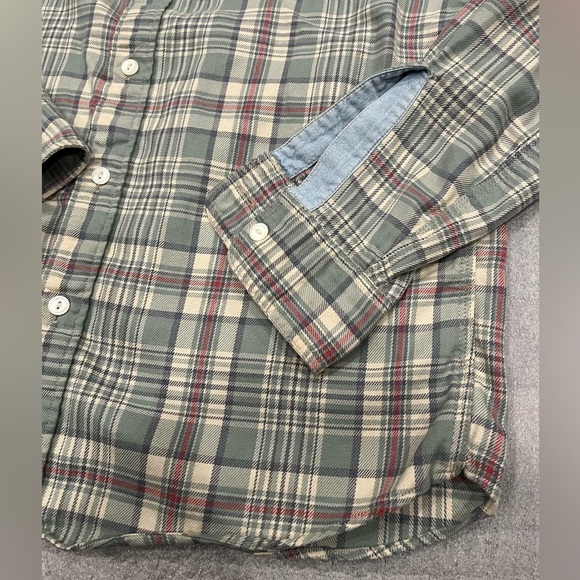 [M]Faherty Green and Cream Plaid Button Up Organic Cotton LS Shirt - Picture 2 of 6